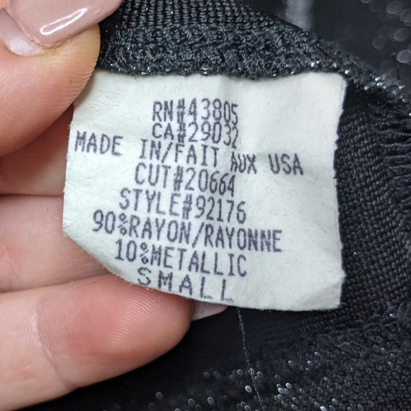 Joan Walters Vintage Shimmery Black Long Sleeve Top ✨ - Picture 7 of 8